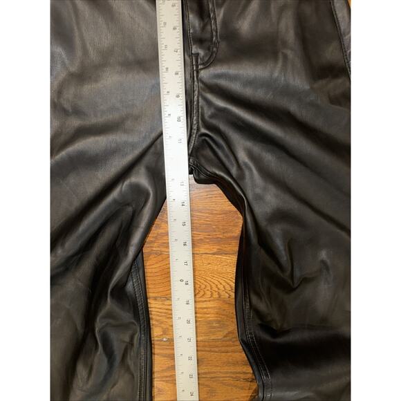 Social Tourist Feux Leather Pants Black Waist 24 Size 0R Ultra High Rise Baggy - Picture 6 of 14